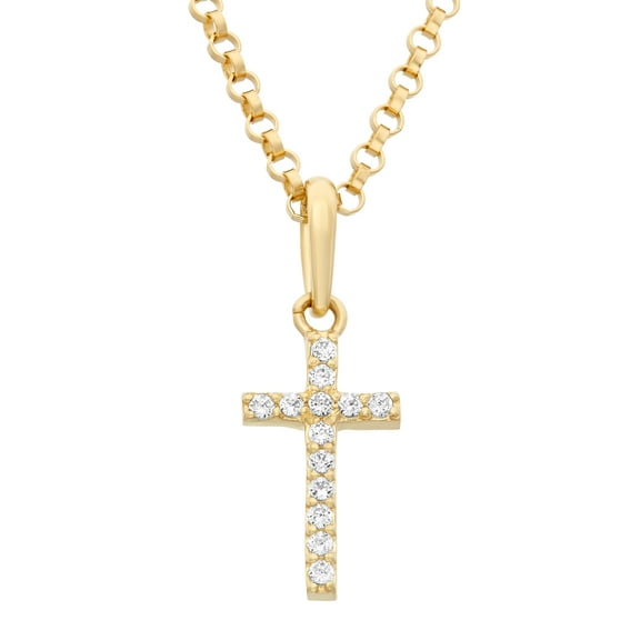 14k gold cross pendant with gold-filled chain