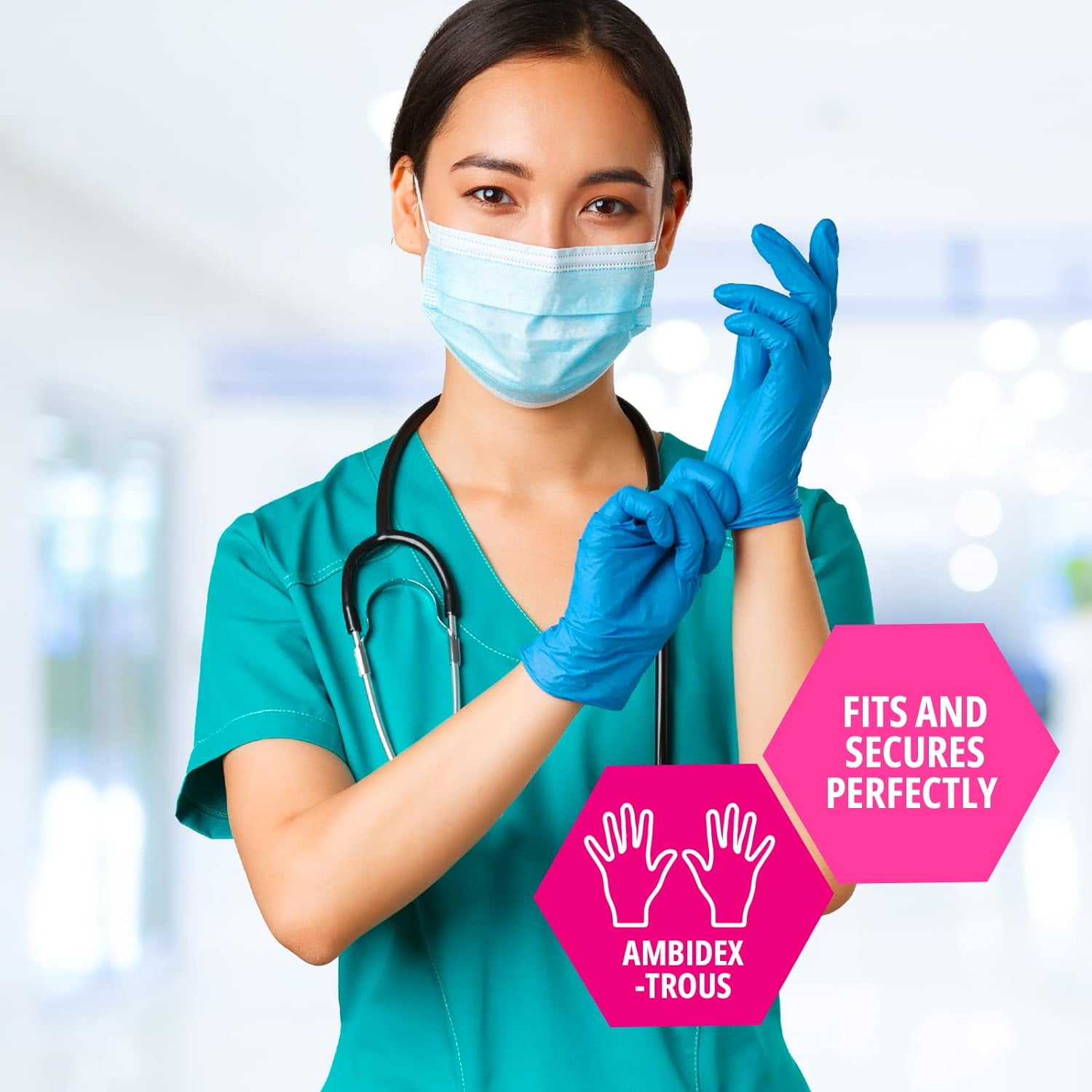 MED PRIDE Nitrile Gloves Powder-Free Disposable Gloves – Blue, Large, Case of 2000, Latex Free Non-Slip Medical Exam Gloves for Hospitals, Tattoo Artists & First Responders