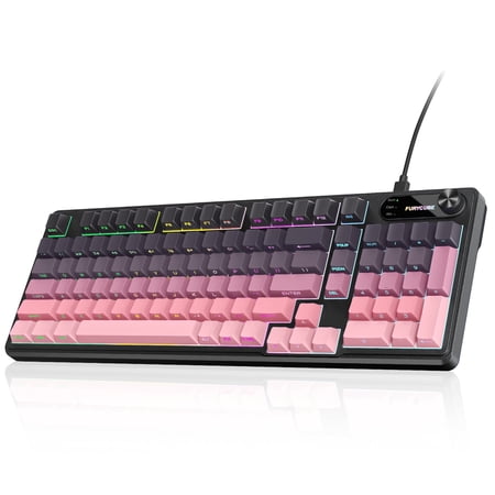 FURYCUBE IP98 Gaming Keyboard - Wired Keyboard with RGB Backlighting,IPX8 Water Resistance,and Side Printed Translucent PBT Keycaps,Suitable for PC Laptop Gaming Office (Black&Pink)