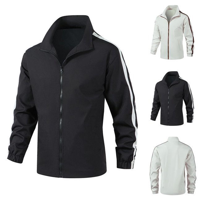 Veste Homme Veste Fine Veste Décontractée Coupe-Vent de Sport Veste à Capuche Veste Légère Veste Décontractée Noire m