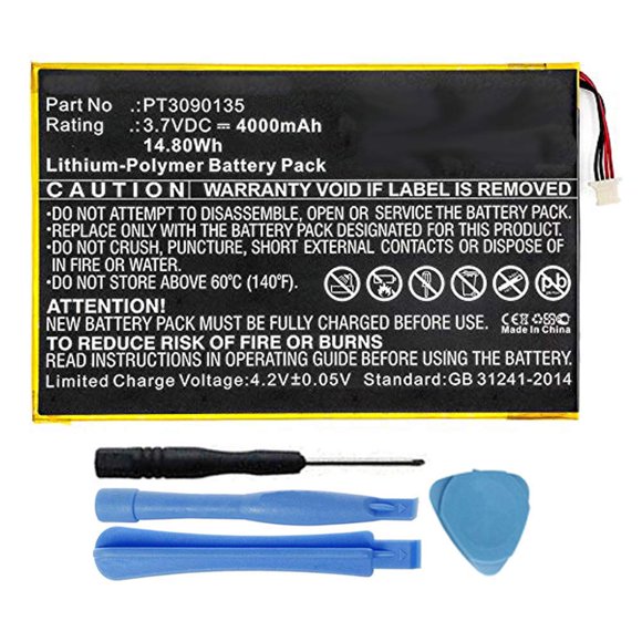 MPF Products 4000mAh PT3090135 Battery Replacement Compatible with RCA Galileo Pro 11.5"" RCT6513W87 Viking Pro 10 RCT6303W87 RCT6303W87DK Tablet