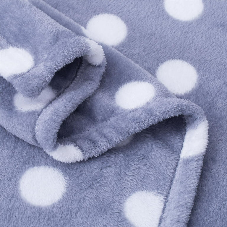 Jml Soft Flannel Fleece Throw Blanket, Gray and Blue Dot, Standard Throw, (2 Pack), Size: 50 inch x 60 inch-2 Piece
