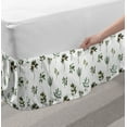 thumbnail image 2 of Floral Bed Skirt, Illustration of Various Leaves and Plantation Nature, Elastic Bedskirt Dust Ruffle Wrap Around for Bedding Decor, 4 Sizes, Reseda Green Olive Green, by Ambesonne, 2 of 2