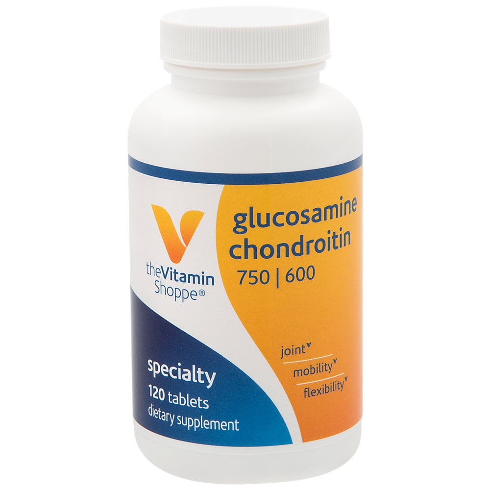 The Vitamin Shoppe Glucosamine Chondroitin 750 600, Supports Joint Health, Mobility Flexibility (120 Tablets)