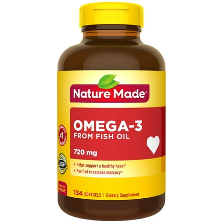 Nature Made Fish Oil 1200 mg Softgels, 134 Count Value Size for Heart