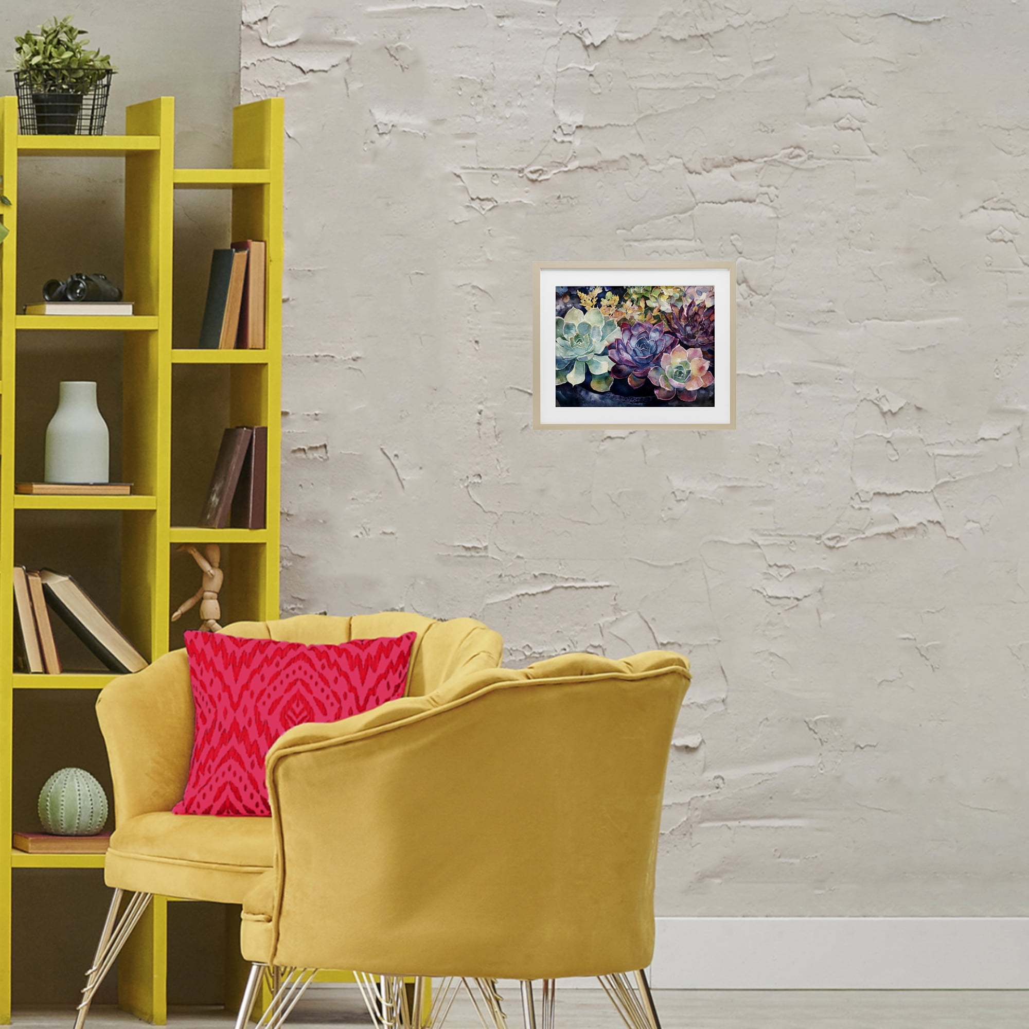 Stupell Industries Tutti Succulents Collection Birch Framed Print Under Glass, design by Svetlana Aleynikova
