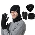 thumbnail image 4 of CSChome Hat Scarf Gloves Set Winter Hat Scarf Set - Unisex Thick Warm Elastic Non-Slip Touch Screen Cozy Windproof, 4 of 6