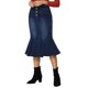 thumbnail image 4 of Falda de cola de pez INSPIRE CHIC para mujer, falda maxi de mezclilla desgastada XL azul oscuro, 4 of 6
