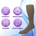thumbnail image 3 of EMEM Apparel Women's Ladies Opaque Stretchy Nylon Knee High Hosiery Stockings, Trouser Socks, 3-Pairs Dark Taupe, 3 of 5