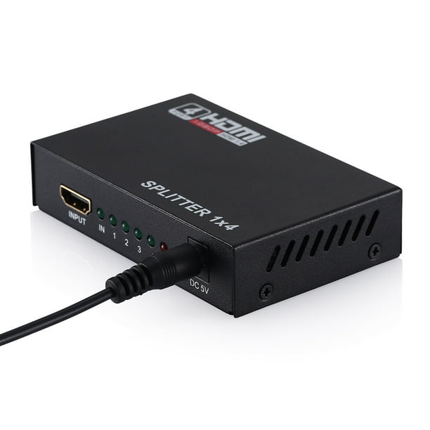 Full HDMI Splitter 1x4 4 1 in 4 out Hub Repeater Amplifier v1.4 3D 1080p - Walmart.com