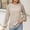 Beige, variant on Long Sleeve Tops Women Wine Casual Lace Patchwork Fall and Winter Blouses for Women Plus Size Loose Fit Puffy Sleeve Crew Neck T-Shirts