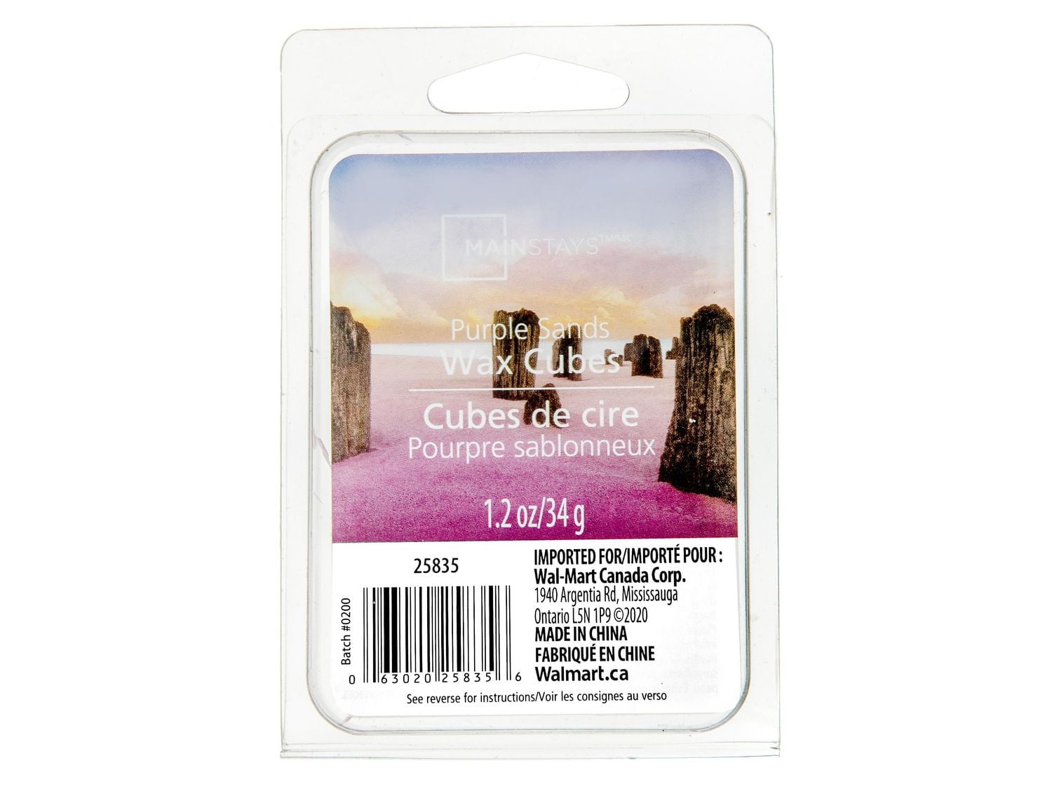 MAINSTAYS POURPRE SABLONNEUX CUBES DE CIRE 1,2 oz / 34 grammes