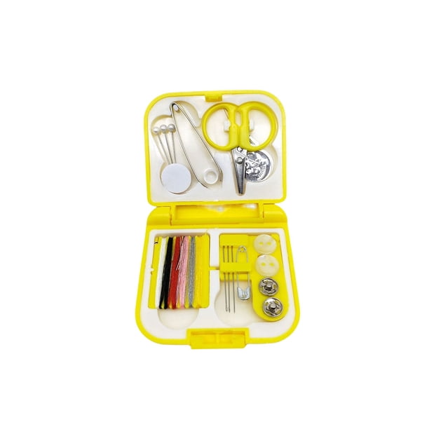 Inteprter Costura costura hogar botones caja portátil agujas bordado enhebrado con soporte reutilizable amarillo Type3 NO3