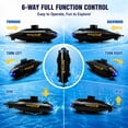 thumbnail image 3 of Mini RC Submarine Boat for Kids, 6CH Remote Control Waterproof Diving Toy with LED Lights for Pools and Bathtubs, 3 of 8