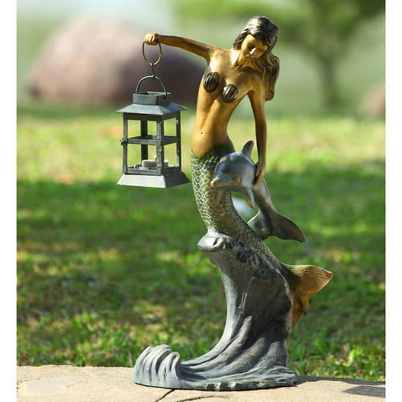 SPI Home Mermaid Lantern Statue