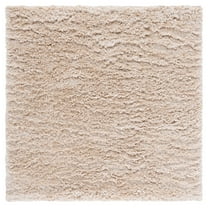 SAFAVIEH Indie Balfour Solid Shag Area Rug, Light Beige, 4' x 4' Square