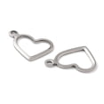 thumbnail image 2 of 304 Stainless Steel Charms Stamping Blank Tag Heart Stainless Steel color 10x13.7x1mm Hole: 1mm, 2 of 3