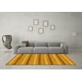 thumbnail image 3 of Ahgly Company Indoor Round Abstract Yellow Modern Area Rugs, 4' Round, 3 of 4