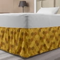 thumbnail image 1 of Mosaic Bed Skirt, Abstract Monochrome Oriental Pattern with Motif, Elastic Bedskirt Dust Ruffle Wrap Around for Bedding Decor, 4 Sizes, Dark Yellow Ginger, by Ambesonne, 1 of 2