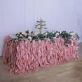 thumbnail image 3 of BalsaCircle 14 feet x 29" Сurly Waves Taffeta Table Skirt Dusty Rose, 3 of 6