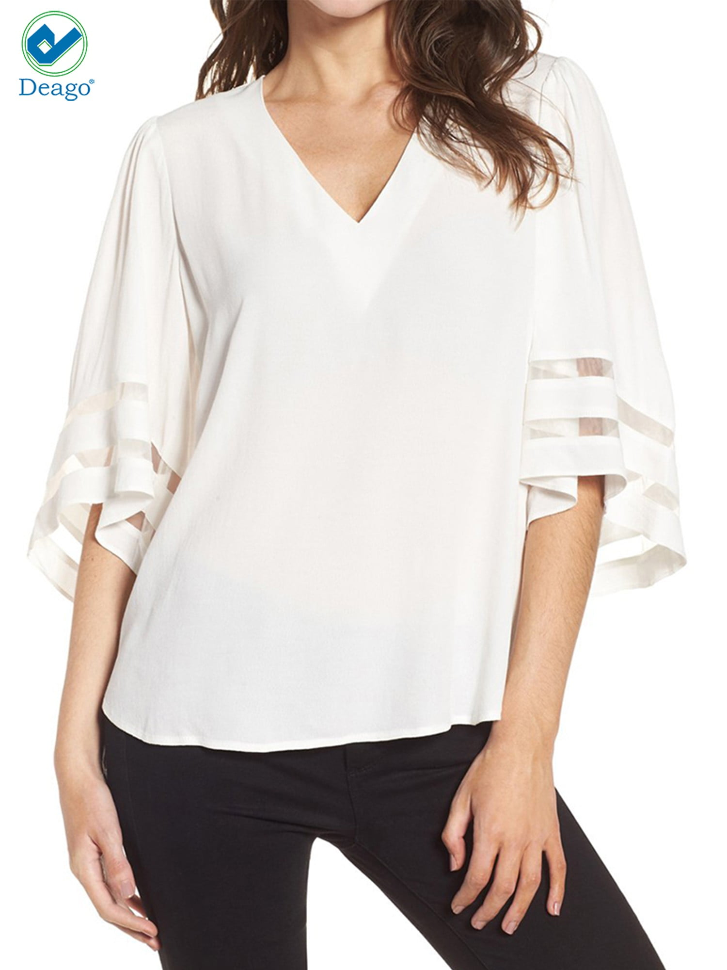 plus size white bell sleeve top