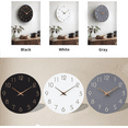 thumbnail image 3 of Wall Clock 12 Inch Silent Non Ticking Battery Operated Wooden Black Modern Office Simple Minimalist Clock Decorative for Kitchen Home Bathroom Living Room, 3 of 9
