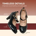 thumbnail image 3 of Chase & Chloe Women's Vintage-Inspired Mary Jane Pumps with Wingtip and Mid-Heel, 3 of 5
