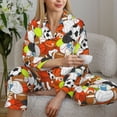 thumbnail image 6 of Yiaed Colorful Balls Print Pajamas Women's Long Sleeve Sleepwear Soft Button Down Loungewear Pjs Lounge Set Nightwear Womens Pajama Pants-X-Large, 6 of 7