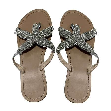 

JeashCHAT Women s Beach Flip Flops Thong Sandal Comfortable Casual Summer Beach Flat Sandals Slippers