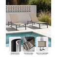 thumbnail image 5 of Harbweb Outdoor Lounge Chair for Pool, Aluminum Chaise Lounge Chairs with 5-Position Recliner, No Assembly Patio Lounge Chair for Backyard, Poolside, Deck, Lawn (Khaki), 5 of 8
