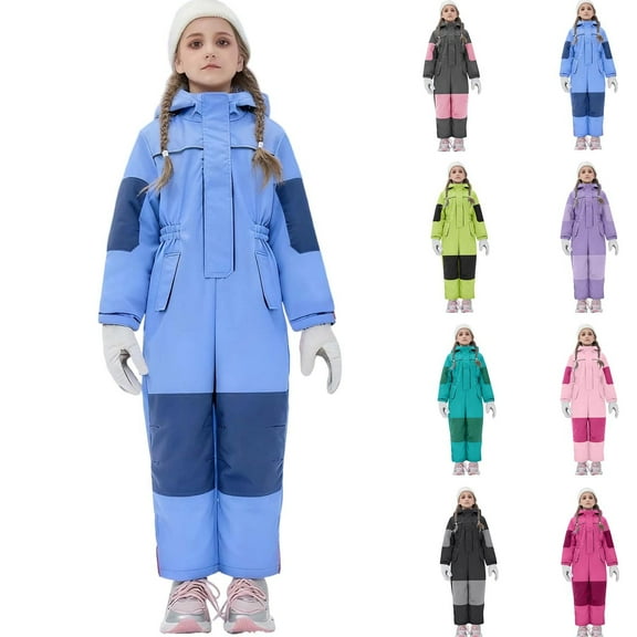 Aboser Kids Snowsuits Big Girls Winter Outdoor Ski Suit Children Big Boys Onesie Jumpsuit Thick Thermal Lined Snow Suits Windproof Waterproof Coveralls