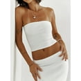 thumbnail image 6 of Yunliwuli Women Crop Tube Tops Solid Color Summer Bandeau Vest Backless Shirts for Streetwear Aesthetic Grunge Clothes, 6 of 8