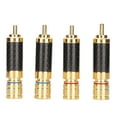thumbnail image 1 of 4 Uds conectores RCA de alta fidelidad carcasa blindada chapada en oro conectores de Cable de altavoz de soldadura sin pérdidas para 8mm de diámetro, 1 of 8
