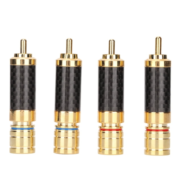 4 Uds conectores RCA de alta fidelidad carcasa blindada chapada en oro conectores de Cable de altavoz de soldadura sin pérdidas para 8mm de diámetro