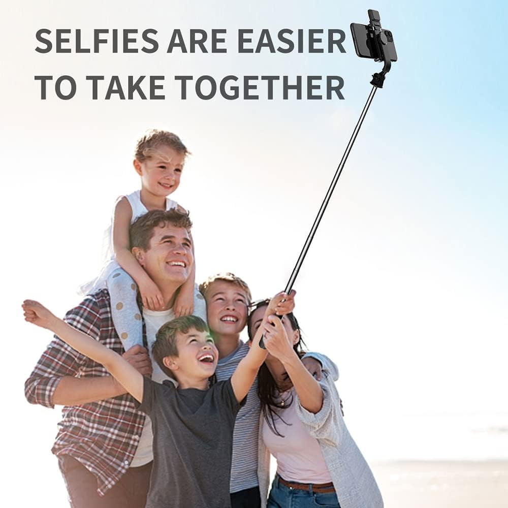 Tianle Selfie Stick Tripod with Fill Light,Stable Tripod Stand with Detachable Wireless Remote,Compatible with iPhone 15 Pro Max/15 Plus/14/13,GoPro, Samsung,LG,Google Smartphones(Mini Black+Light)