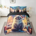 thumbnail image 2 of Manfei 3D Kitten Cat Bedding Comforter Set 7pcs, Xmas Animal King Bedding Sets, Merry Christmas Bed Sheets for Kids, Super Cozy Room Decor, 2 of 8