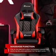 X Rocker Apex PC Gaming Chair with Massage Function and Footrest, Red