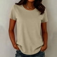 thumbnail image 5 of Tqcoqu Womens Workout Short Sleeve Shirts Round Neck with Breathable Mesh Lightweight for Fitness Yoga Running,Khaki,Women's S-XXL, 5 of 10