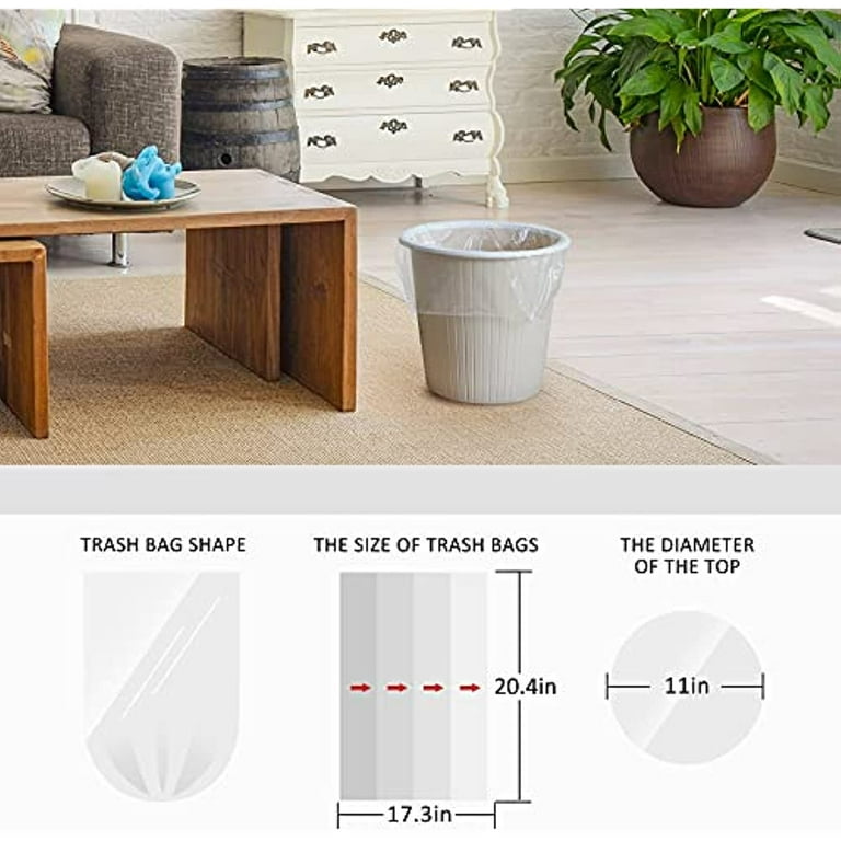13 Gallon 80 Counts Strong Trash Bags Garbage Bags by Teivio, Bin Liners,  Plastic Bags for home office kitchen, Clear