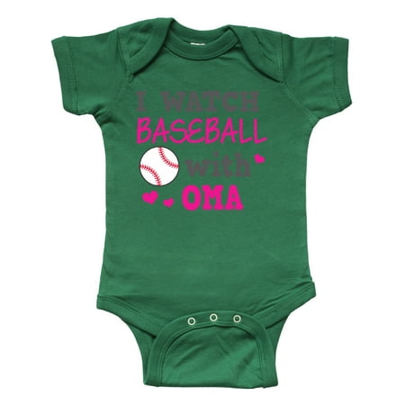 

Inktastic I Watch Baseball with My Oma Gift Baby Boy or Baby Girl Bodysuit