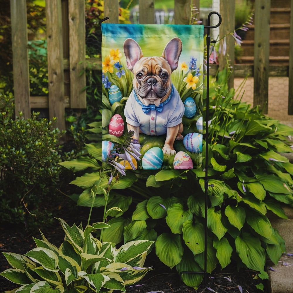 French Bulldog Easter Egg Hunt Garden Flag 11.25 in x 15.5 in
