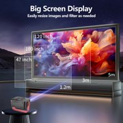 Mini Projector with WiFi , Native 1080P Projector , Projectors for Outdoor Movies Home Theater Built-in Speaker Android11 Dual WiFi6 Allwinner 1080p Compatible with iPhone/Android/PS4/Laptop
