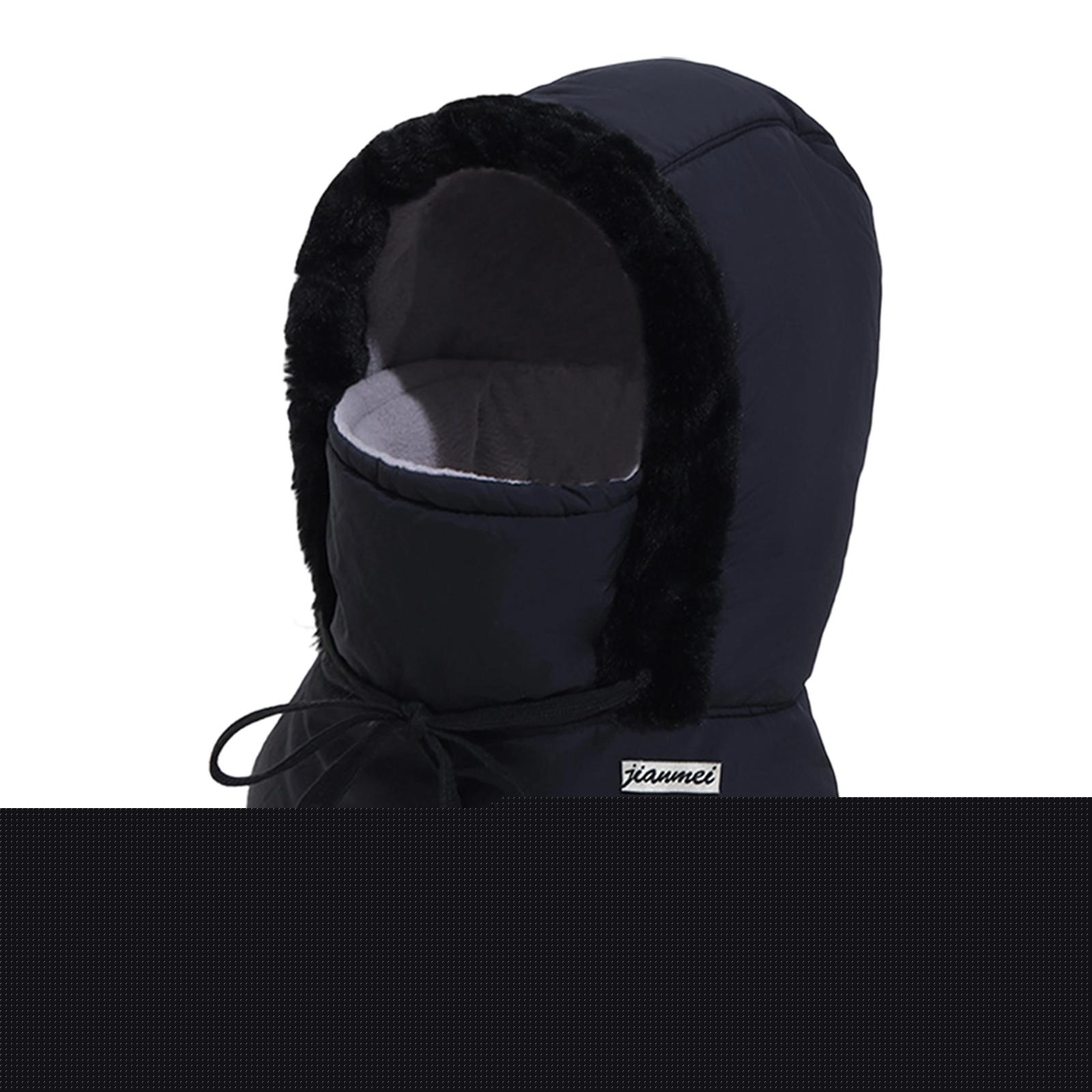 thumbnail image 1 of Gorro de invierno cálido 3 en 1 para mujer y hombre, ideal para escalada, acampada, motociclismo y senderismo. Negro, 1 of 9