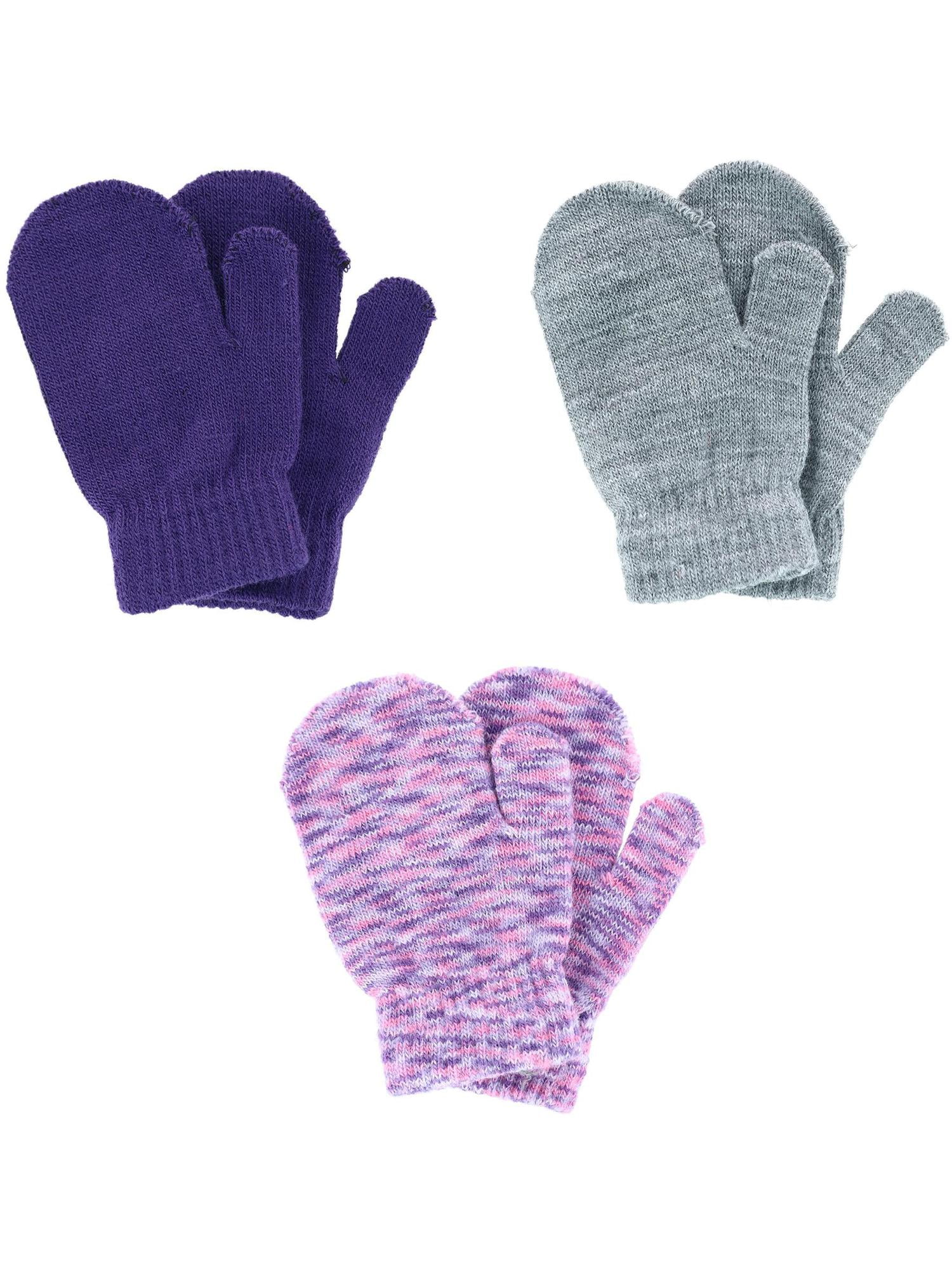 New Polar Extreme Girl's One Size Multi Knit Magic Gloves Pack of 3 
