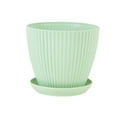 thumbnail image 2 of 19*16CM Vertical Pattern Thickened Flowerpot Non Ceramic Decorative Nursery Planter for Indoor Outdoor Balcony Herb Garden Mint Green, 2 of 5
