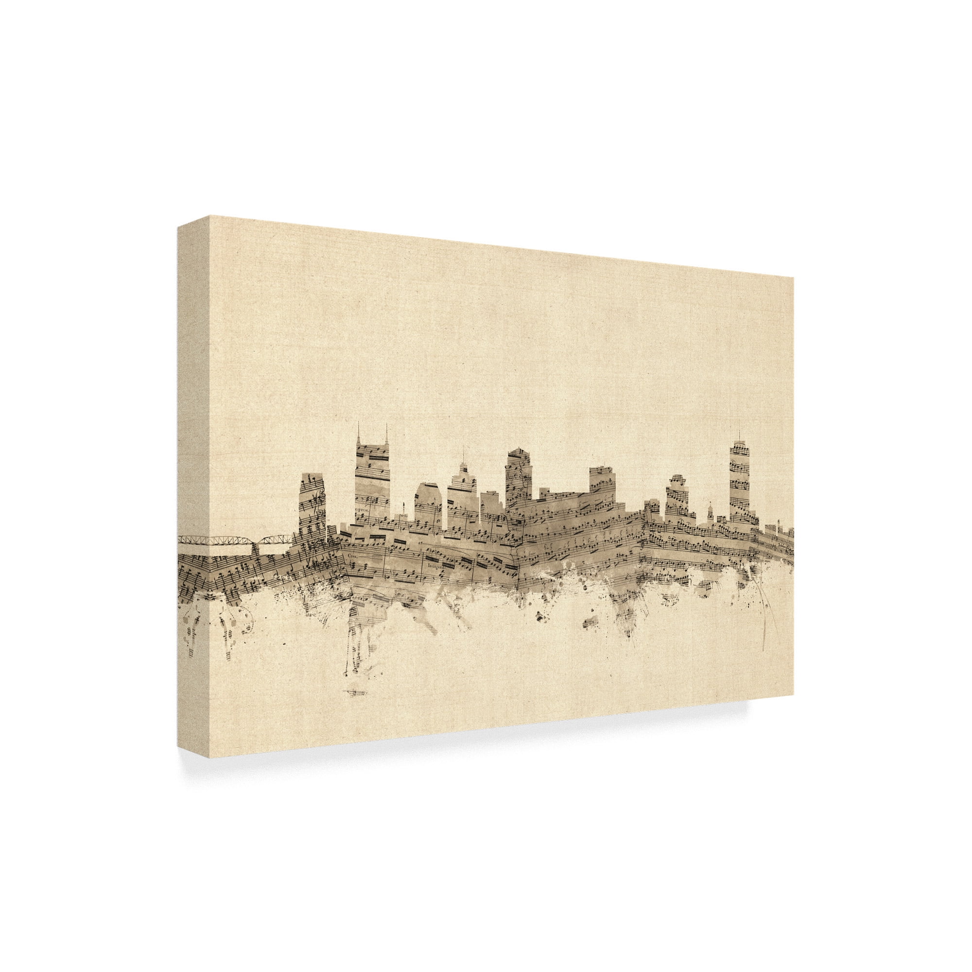 Trademark Fine Art 'Nashville Tennessee Music Skyline' Canvas Art by Michael Tompsett
