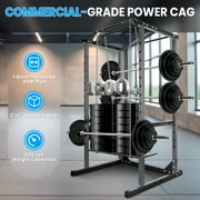 Compact Power Rack for Small Spaces, 1200 lbs Heavy Duty Steel Cage with Safety Pins, Essential for Squats, Bench Presses, Pull-ups Black