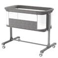 thumbnail image 1 of AILEEKISS Baby Bassinet with Wheels, Height Adjustable Newborn Bedside Sleeper for Baby, Grey, 1 of 10