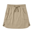 thumbnail image 4 of aohooy Women's Mini Skort Skirt High Waisted Drawstring Elastic Waist Skirts Cargo Style Summer Short Skirts with Pockets 2026 Khaki,L, 4 of 9