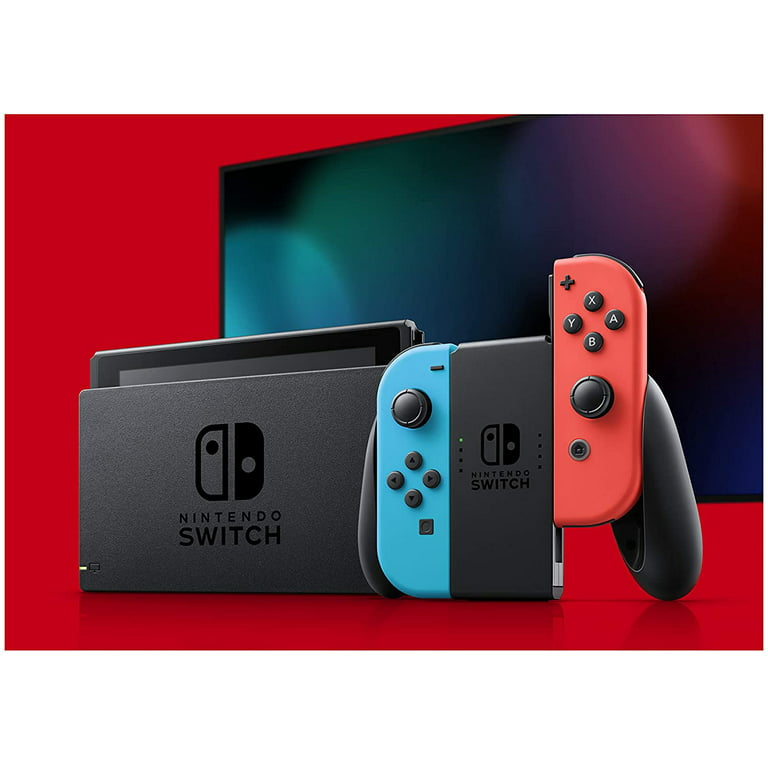 Nintendo Switch with Neon Blue and Neon Red Joy Con with MightySkins  Voucher - Limited Bundle (JP Edition)